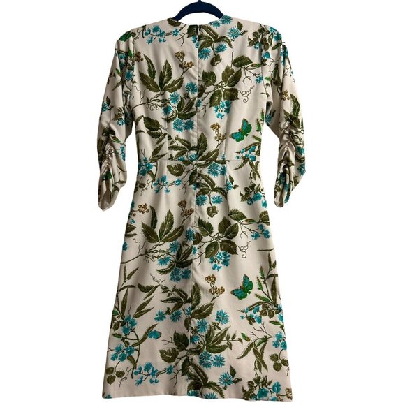 Vtg Shannon Mclean Silk dresses butterflies 3/4 sleeves pulled v-neck lined Size - Picture 10 of 14